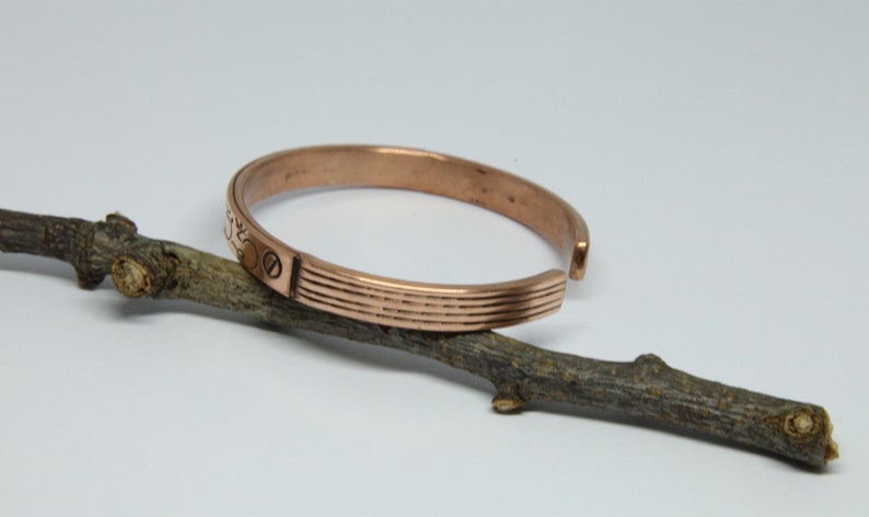 Gift Idea Bohemian Gypsy Style Bangle Ethnic Boho Copper Bracelet Bangle Nepalese Mantra Bracelet Bangle Tribal Open Cuff Bracelet