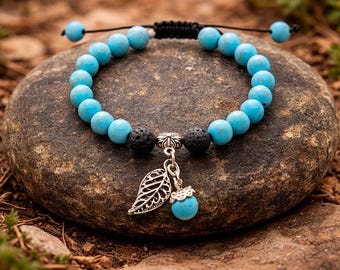Handmade Turquoise Beaded Bracelet: Boho Ethnic Jewelry