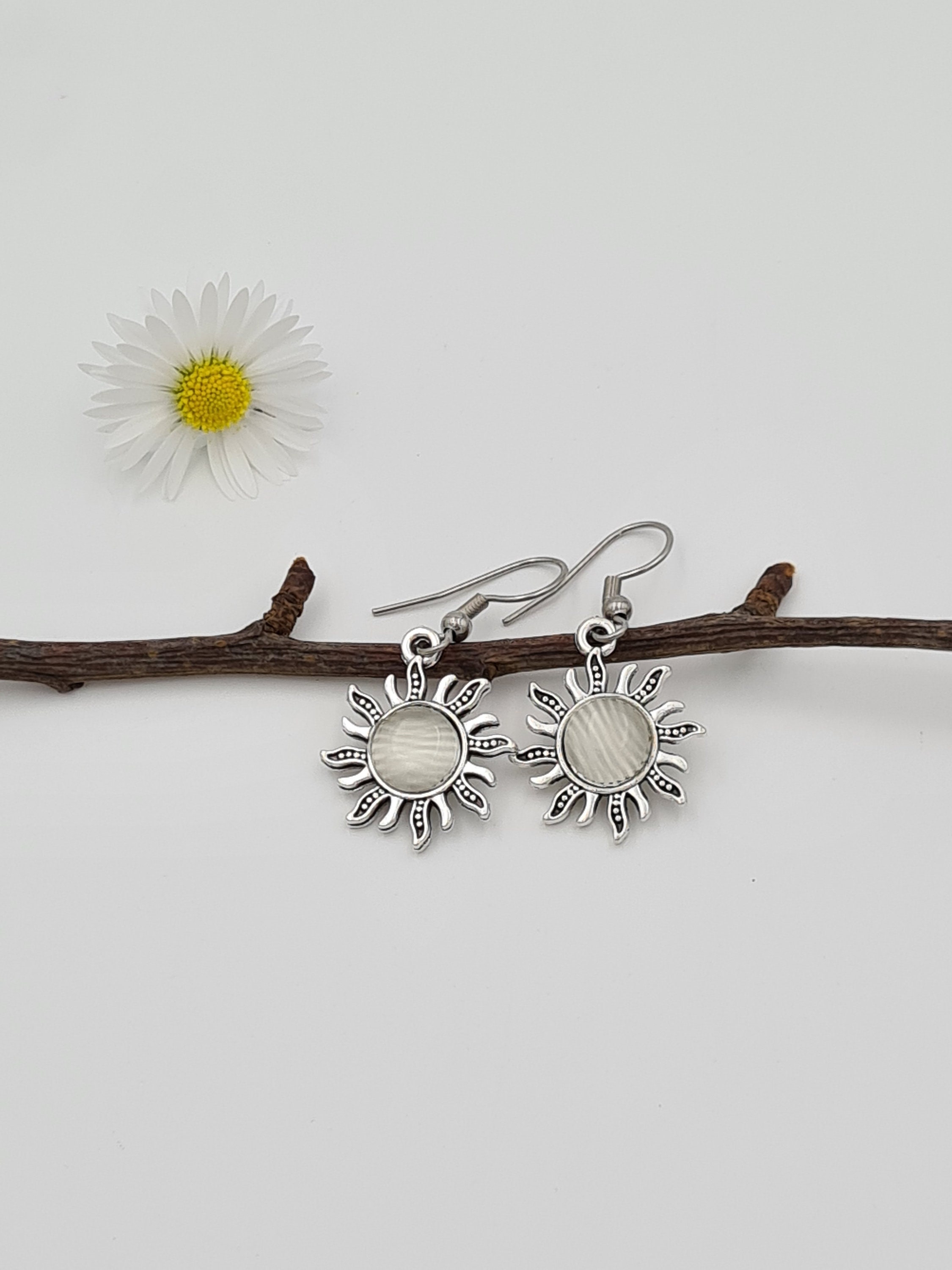 925 Silver Sun Earrings main image 1