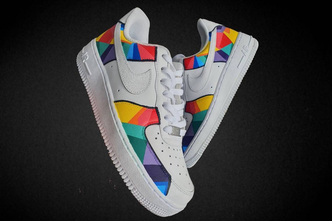air force 1 with rainbow bottom