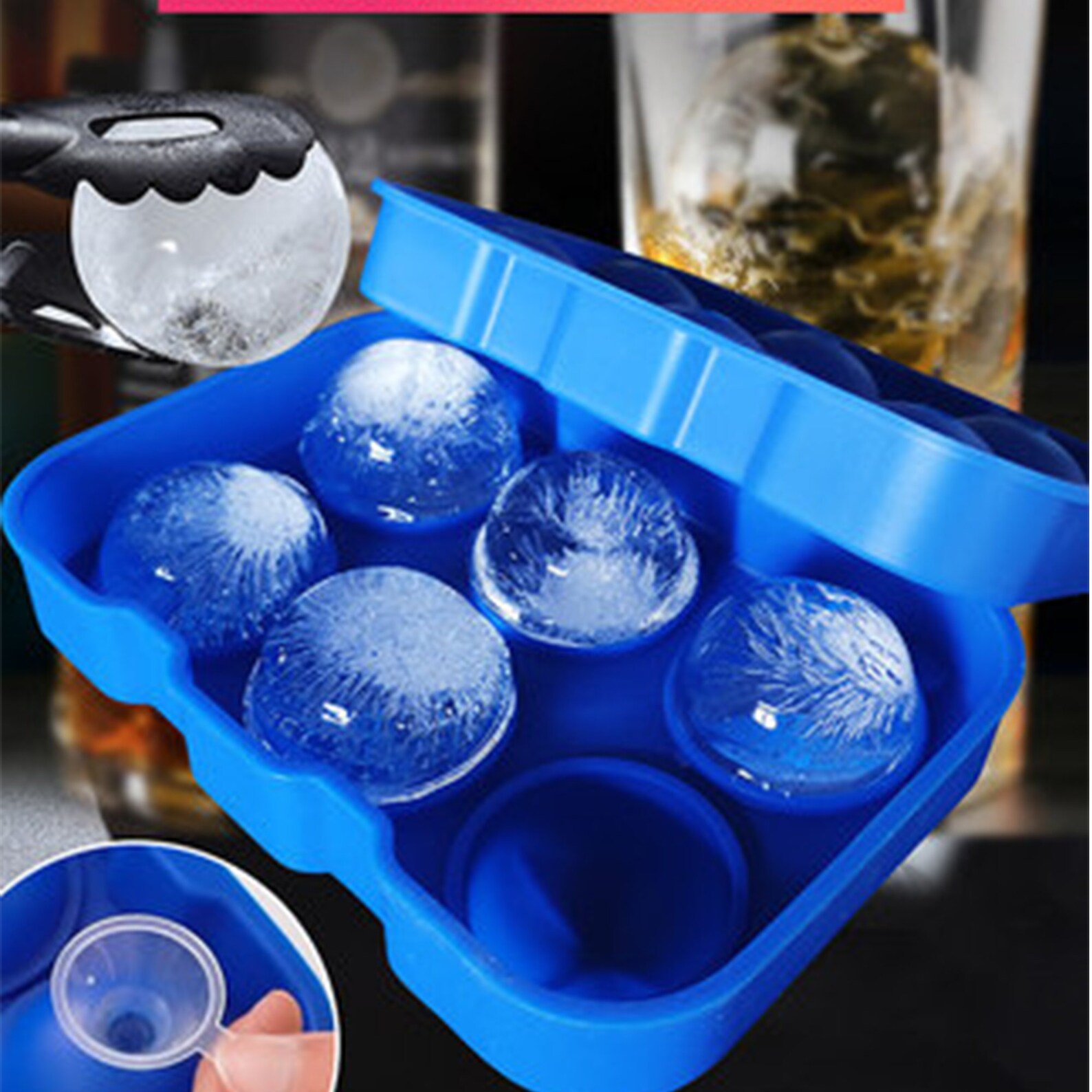 6cell Large Ice Cube MoldRound Ice Ball MoldLarge Ice Ball Etsy