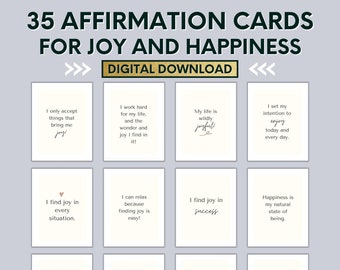 Joy Printable Affirmation Cards - Affirmations for Happiness and Life Satisfaction | Affirmation Cards Digital | Affirmation Cards PDF