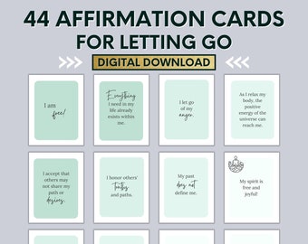 Letting Go Printable Affirmation Cards | Affirmation Cards Digital | Affirmation Cards PDF