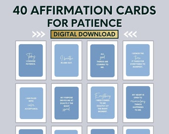 Patience Printable Affirmation Cards - Affirmations for Waiting and Divine Timing | Affirmation Cards Digital | Affirmation Cards PDF