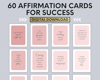 Success Printable Affirmation Cards - Affirmations for Achievement and Motivation | Affirmation Cards Digital | Affirmation Cards PDF