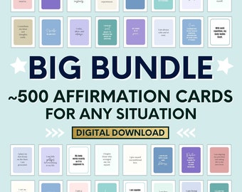 BIG BUNDLE Printable Affirmation Cards for Every Occasion! | Affirmation Cards Digital | Affirmation Cards PDF
