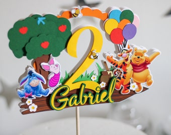 Cake Topper WINNIE THE POOH - Birthday Decorations - Winnie Birthday Cake Decoration - Winnie the Pooh Themed Birthday