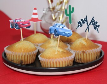 Lot de 10 Cupcake Toppers Alice - Décoration de fête Alice - Décoration anniversaire - Décoration gâteaux Alice aux pays des merveilles