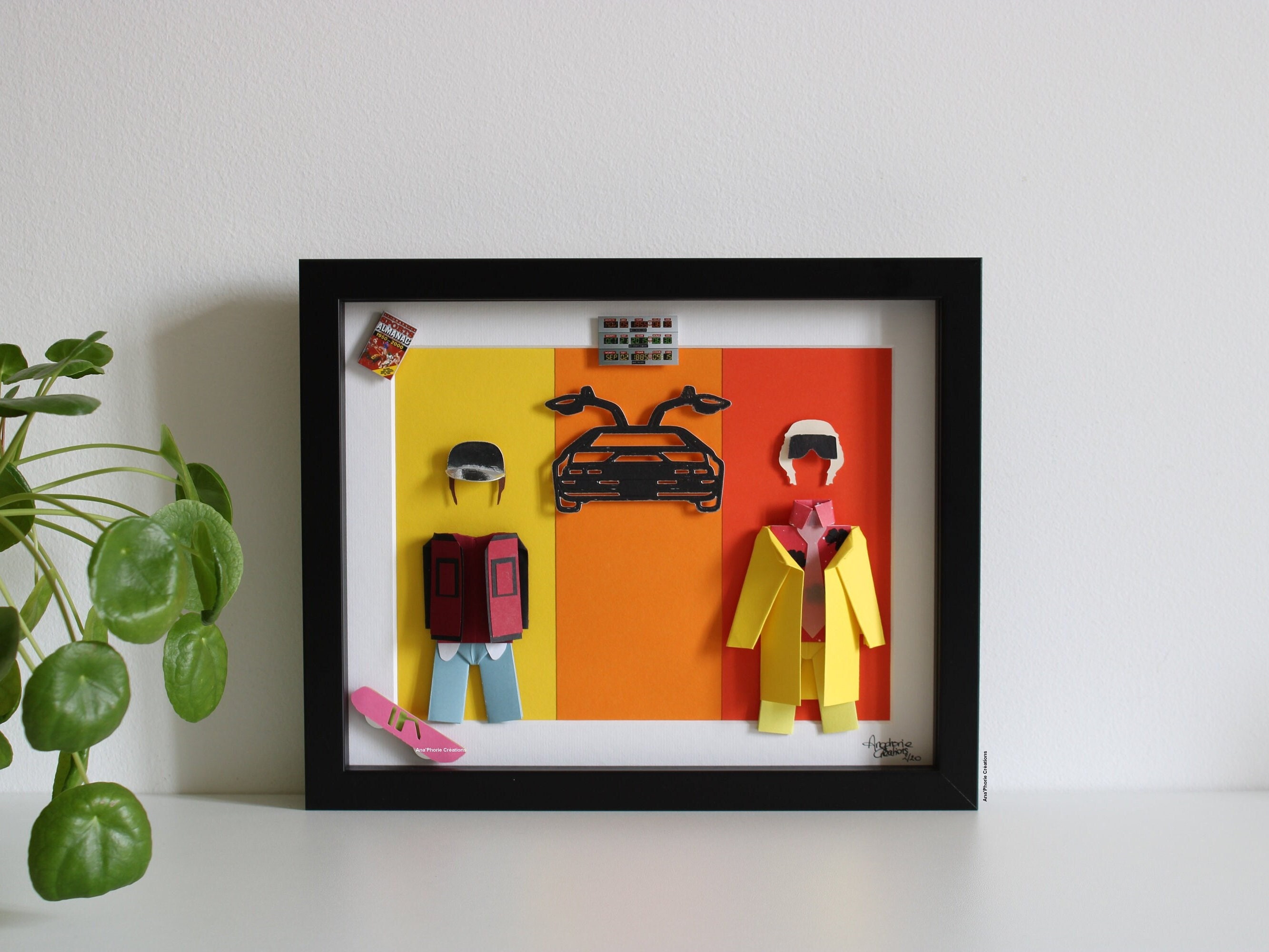 Cadre Inspiration Retour Vers Le Futur 2 - Papier Origami Film Marty Mcfly Doc Emmett Brown Delorean