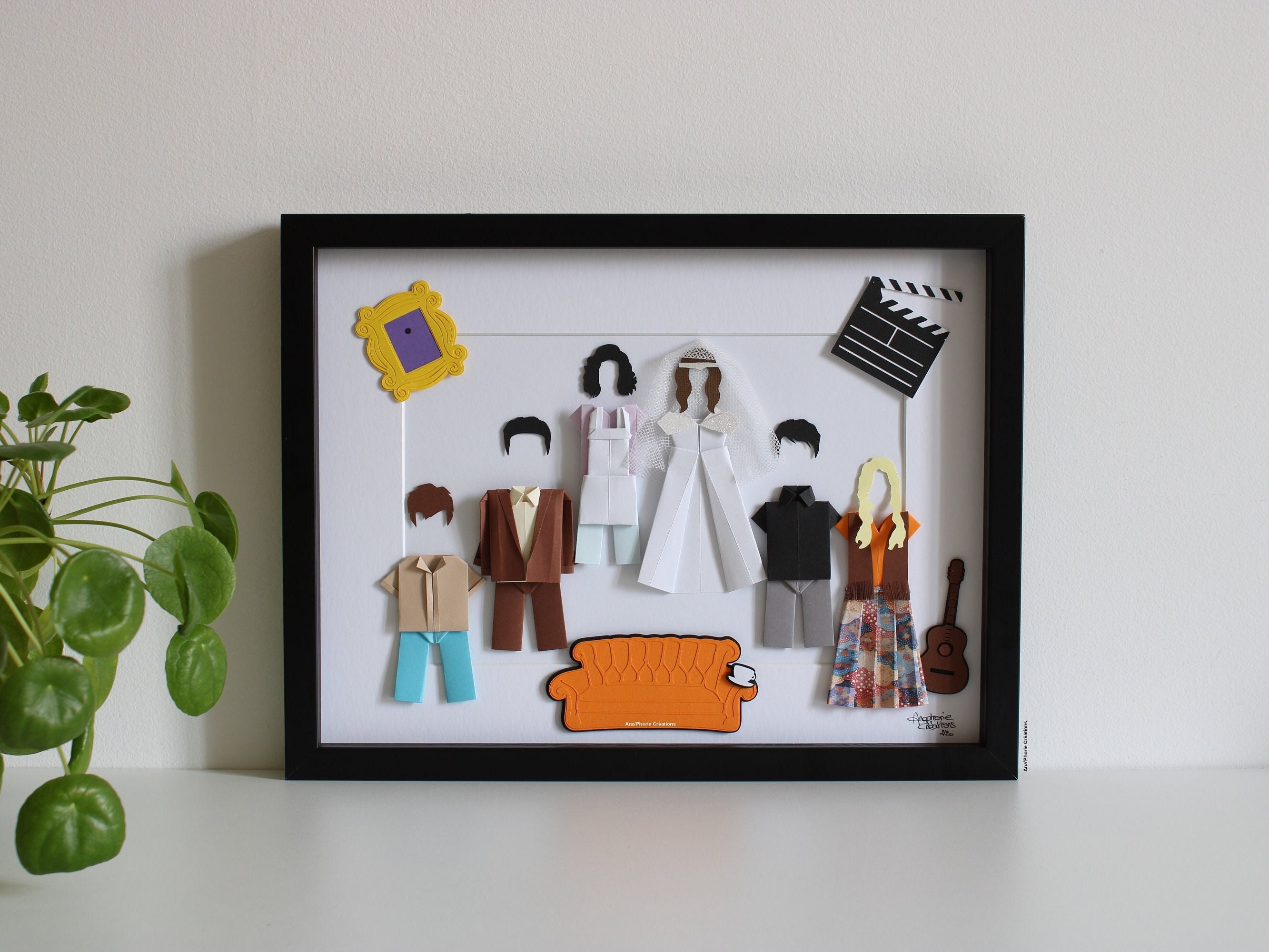 Cadre Inspiration Friends - Papier Origami Série Tv Monica Geller Rachel Green Ami(ES New York Centr