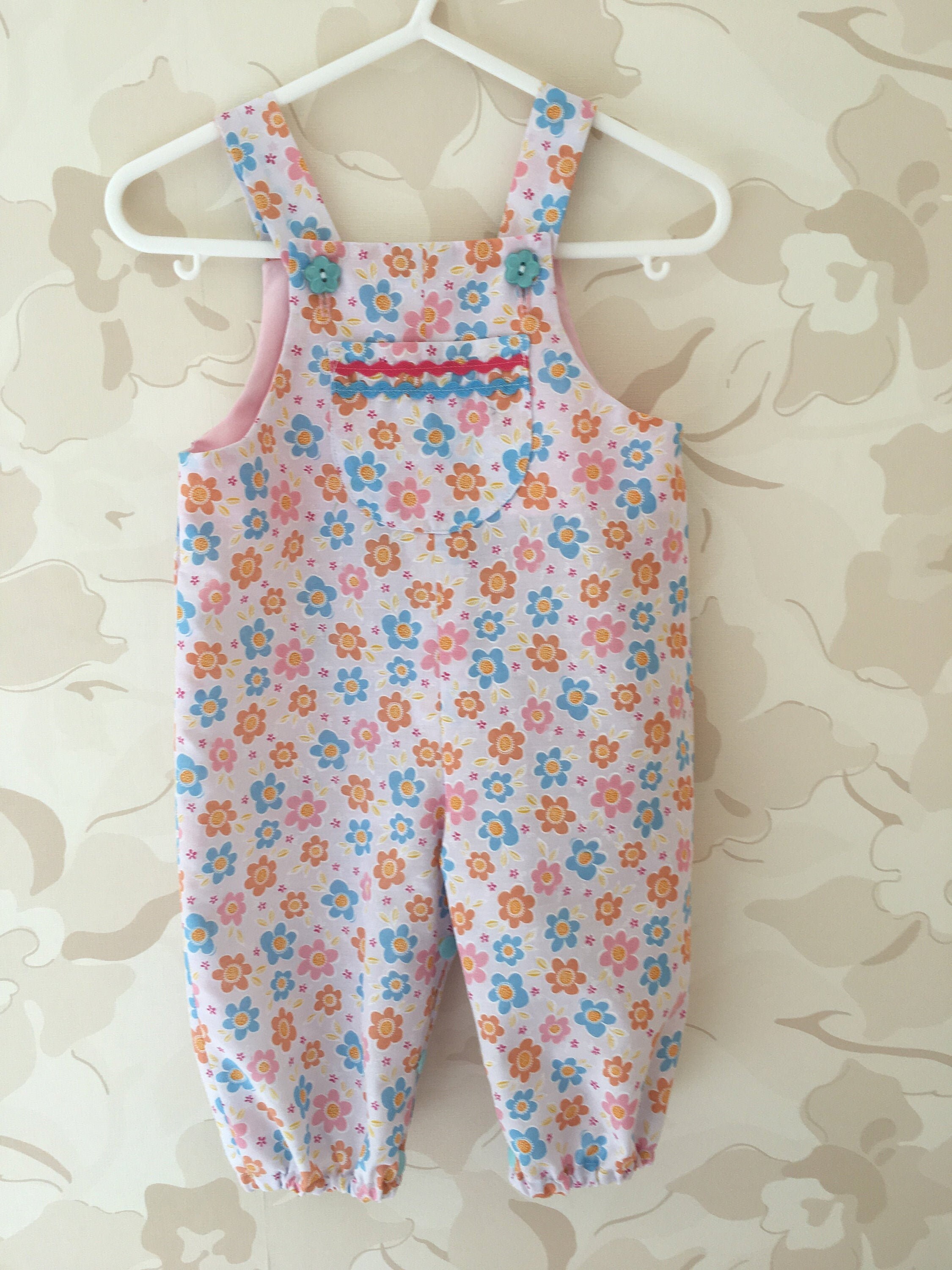 Baby dungarees/playsuit in cotton Etsy