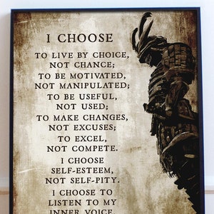 Ich wähle, von Choice zu leben.. Inspirierende Sprüche, Zitate druckbare Poster