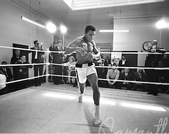 Muhammad Ali training for his fight against Brian London August 1966. Wall Decor. Printable Poster
