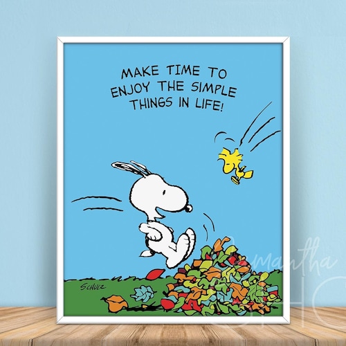 Make time to enjoy the simple things in life snoopy and etsy