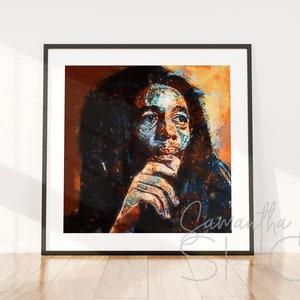 Bob Marley. Affiche d’art mural imprimable. Téléchargement numérique.