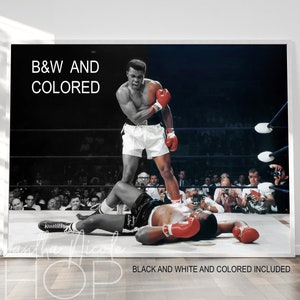 Muhammad Ali vs Sonny Liston. KO primera ronda 1965. Una de las fotos más icónicas del boxeo. Cartel imprimible