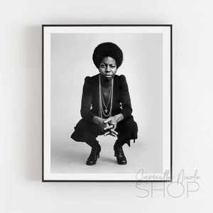 Nina Simone 1969 Foto / Cantante y compositora estadounidense. Cartel imprimible