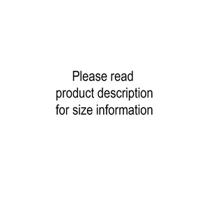 Puede incluir: Texto sobre un fondo blanco que dice: "Por favor, lea la descripci&oacute;n del producto para obtener informaci&oacute;n sobre el tama&ntilde;o."