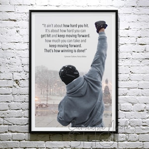 Cartel motivacional de Rocky Balboa, Citas.  Cartel descargable, imprimible.