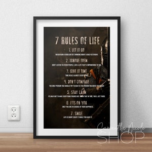 7 Rules of Life.  Motivational Printable Poster