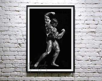 Arnold Schwarzenegger Freestyle Pose Double Bicep Classic | Printable Poster