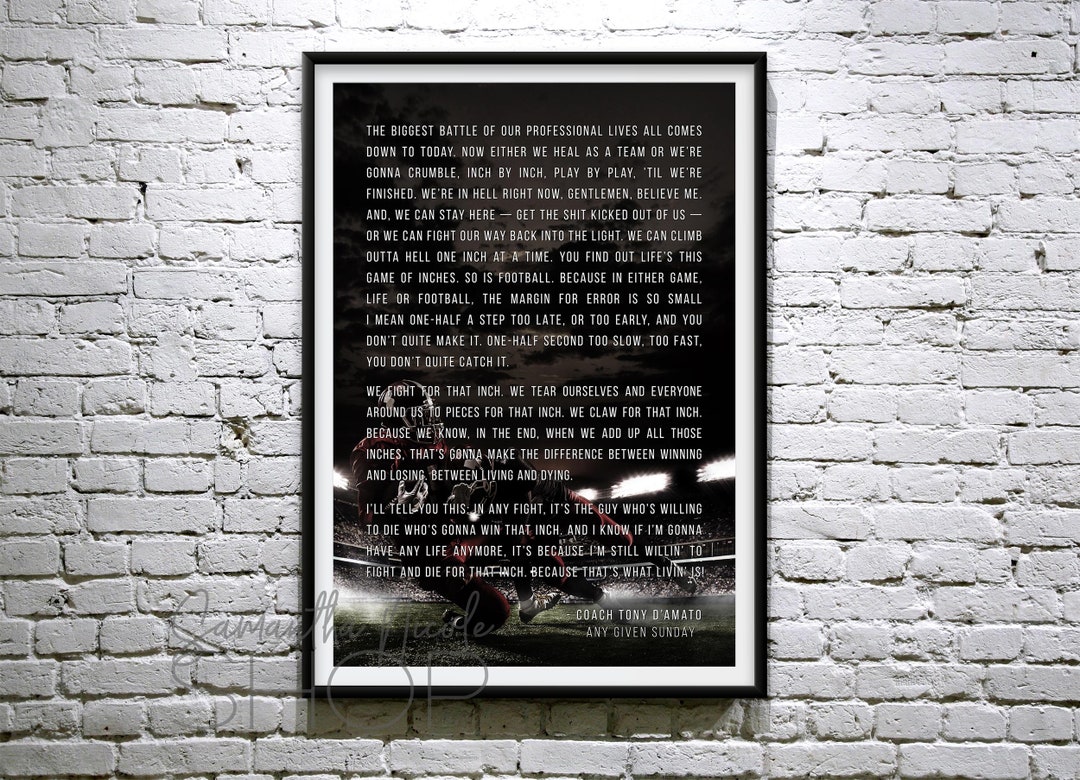 Al Pacino - Any Given Sunday Speech "inch by Inch" . Motivational