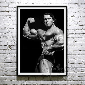 Arnold Schwarzenegger Single Bicep Pose | Klassisch | Druckbare Poster