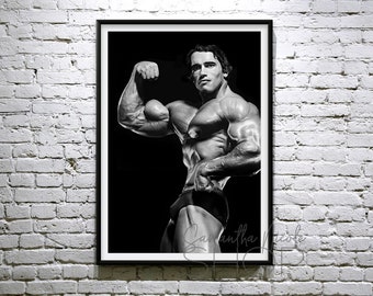 Arnold Schwarzenegger Single Bicep Pose | Classic | Printable Poster