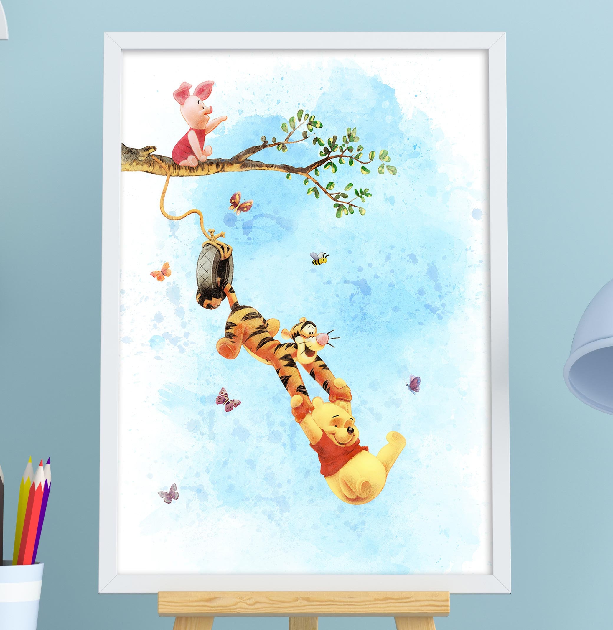 美品】プーさん 絵画 マーティンエアー ひきつら 美品】プーさん 絵画 マーティンエアー ひきつら