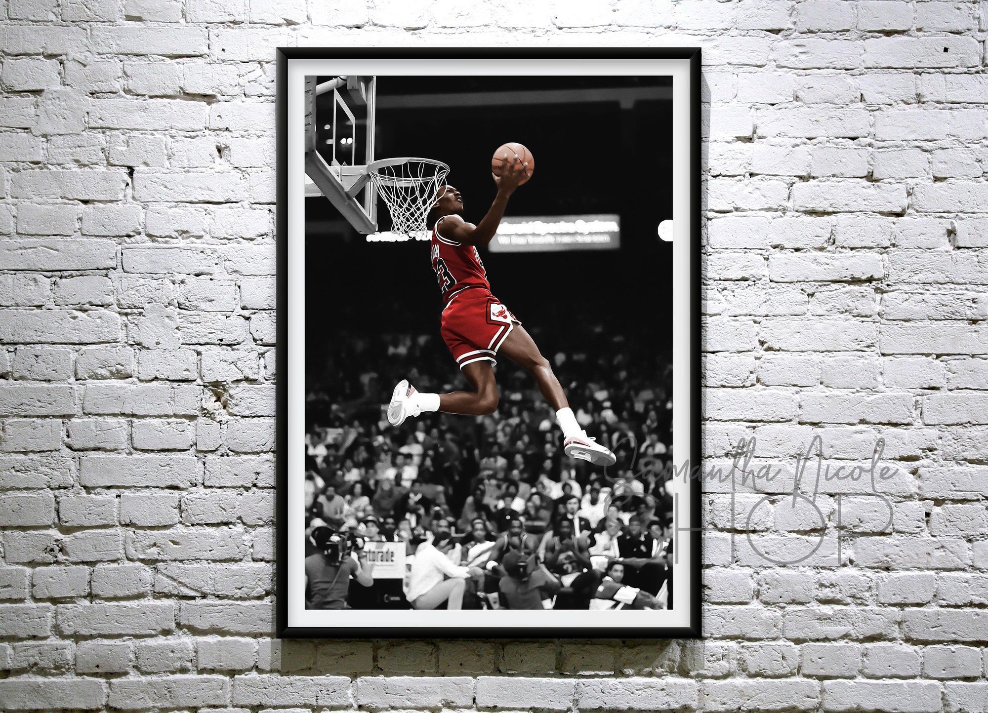 Discover Michael Jordan  at the 1988 All-Star Slam Dunk Competition Vintage Poster