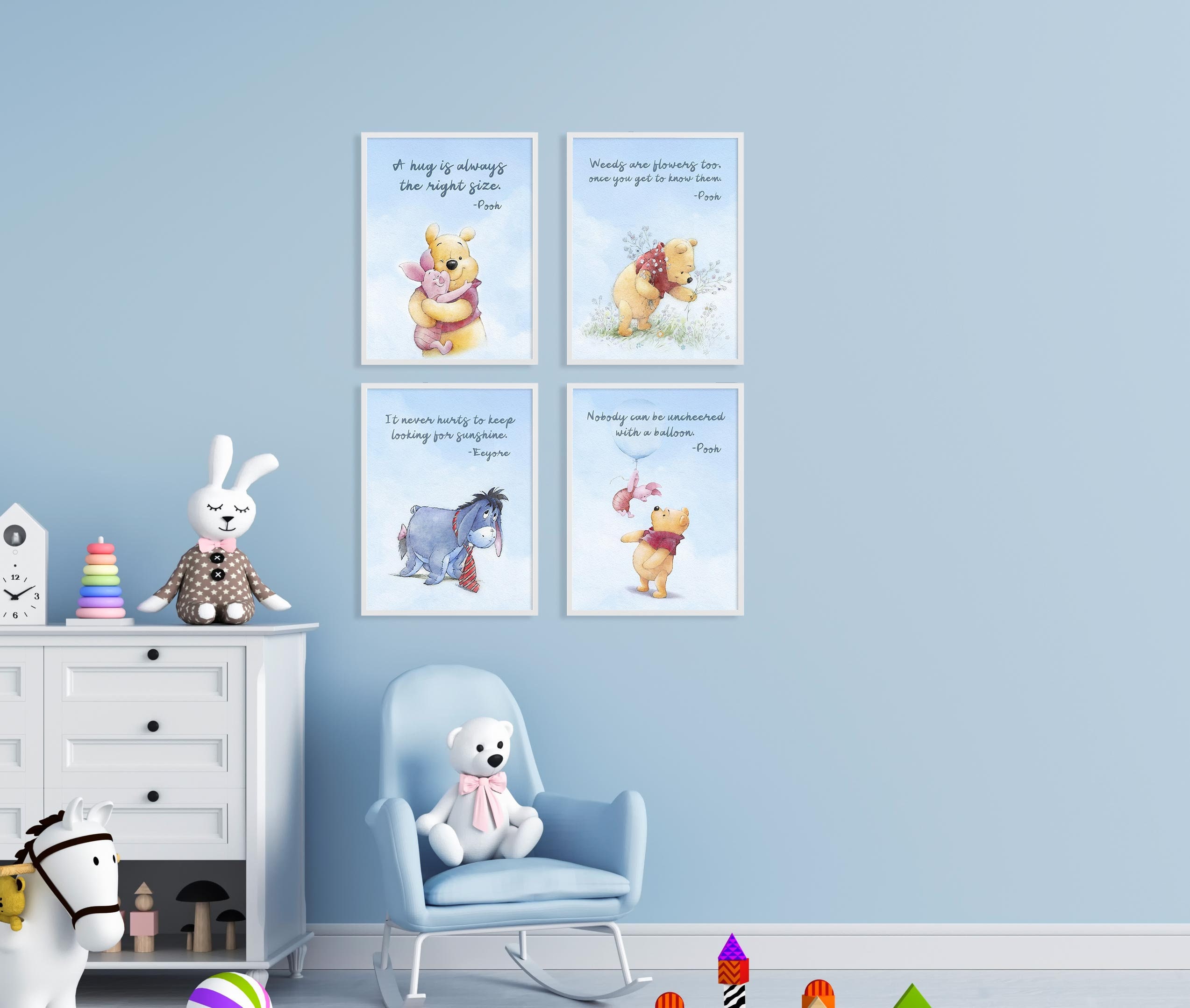Winnie the Pooh, Piglet, Eeyore (Set of 4) Printable Poster V1