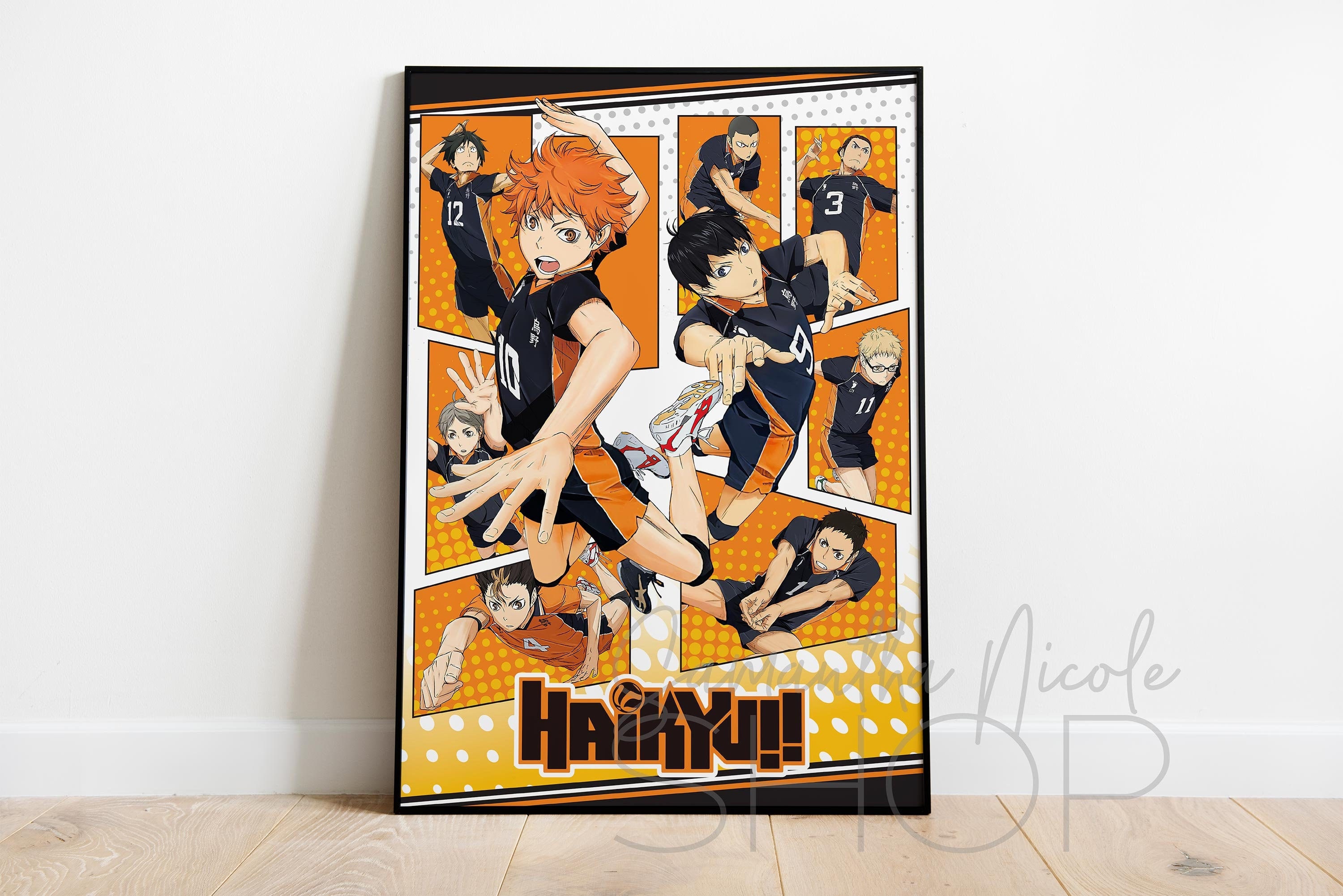 Laminated Haikyuu Poster Karasuno High School Volleyball Team