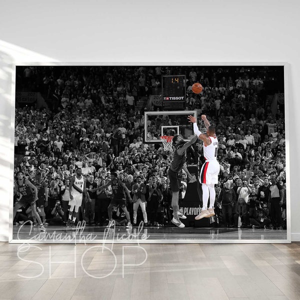 Damian Lillard buzzer-beater tir | Portland Trail Blazers' vs Oklahoma City Thunder 23 avril 2019 | Affiche imprimable