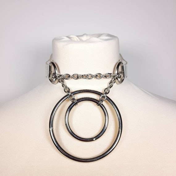 Halo Ring Choker Chain Collar PVC