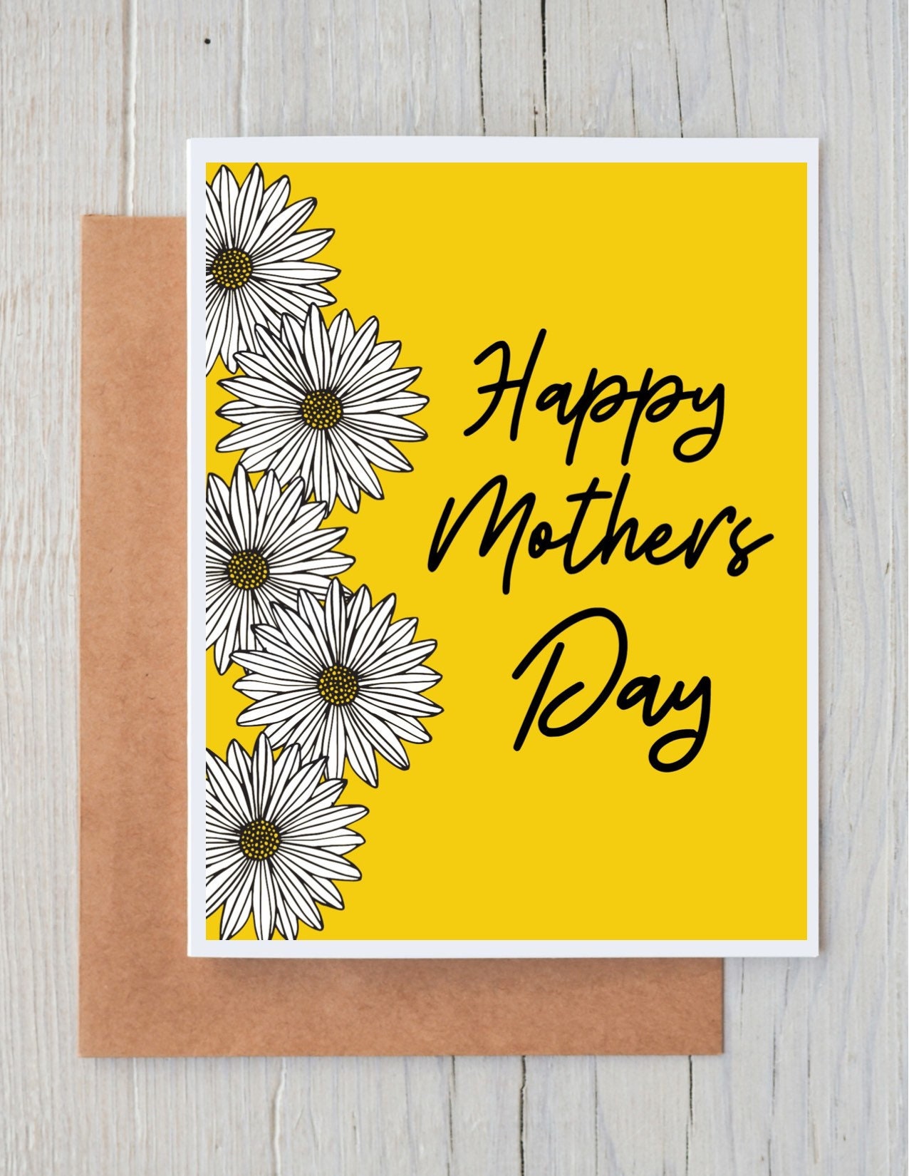 Yellow Daisy Mothers Day Card Floral Card cheeky Card Etsy