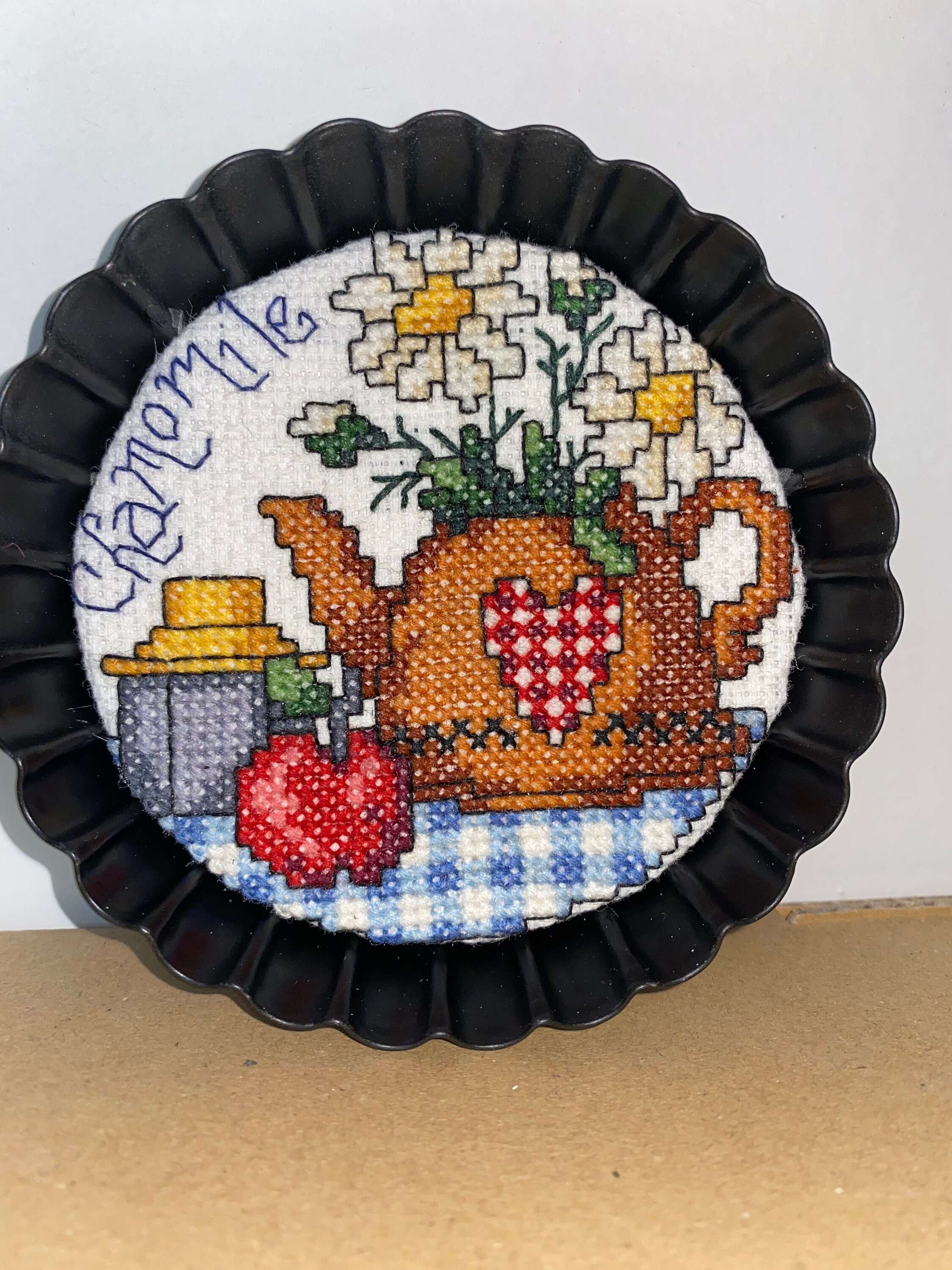 Handmade Finished CrossStitch Wall Hanging Chamomile Etsy