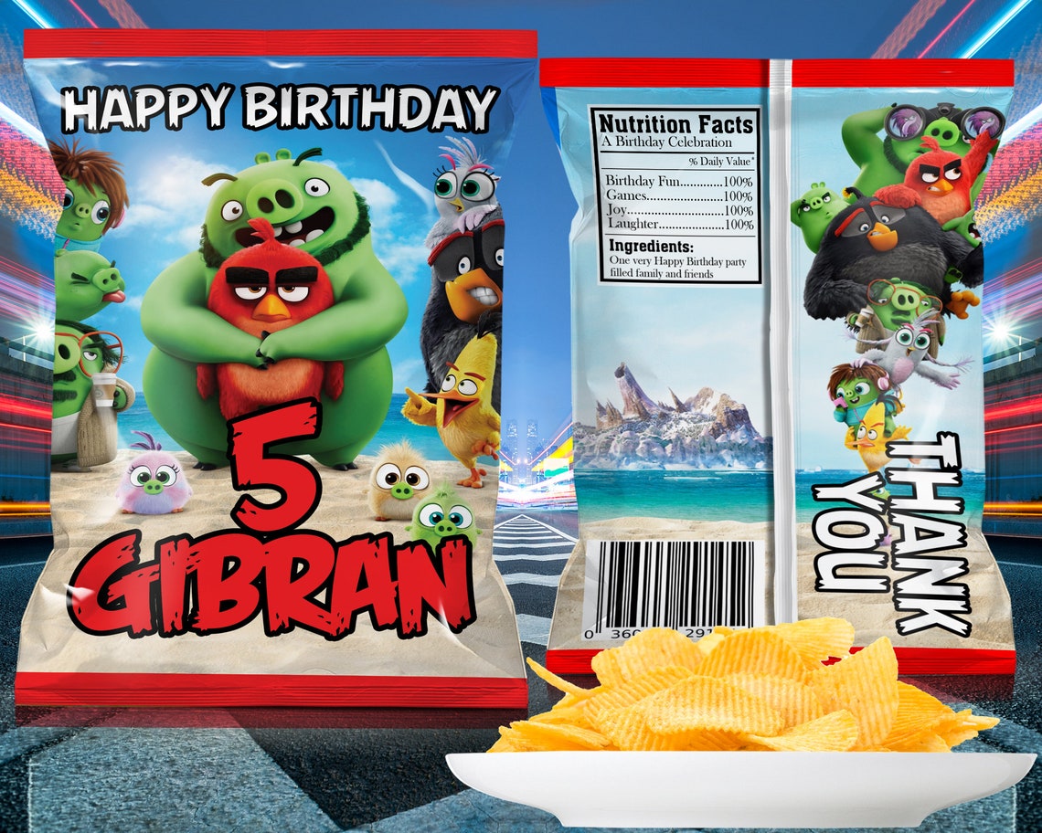 Angry Birds Party Chip Bag Angry Birds Party Supplies Angry | Etsy