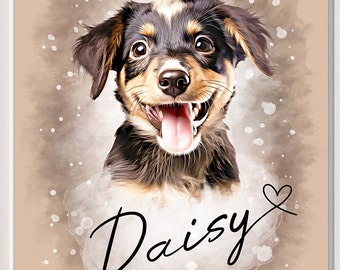 Digital Pet Portrait, Custom Pet Portrait, Pet Portrait From Photo, Dog Portrait, Custom Dog Portrait, Cat Mom Gift, Cat Portrait