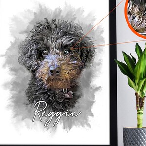 Pet Portrait Custom Dog Painting | Peekaboo | Pet Portrait | Dog Portrait | Pet Painting