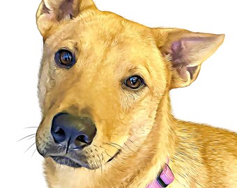 Custom Dog Portrait | Dog Art | Custom Pet Portrait Digital Download | Pet Memorial | Pet Gift | Cat Portrait | Pet Illustration