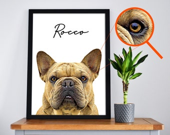 Pet Portrait , pet loss , pet memorial gift , pet portrait from photo, pet lover gift , custom cat portrait , custom dog print