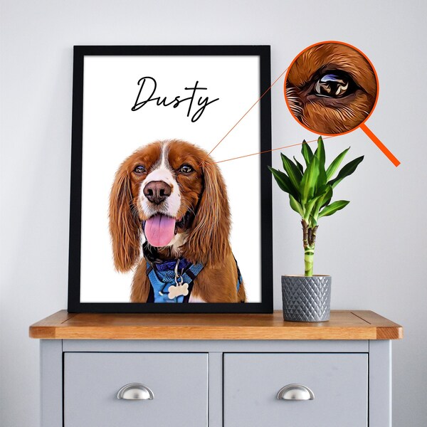Personalized dog portrait from photo, custom dog portrait from photo pet parent, dog painted portrait, fabric dog portrait