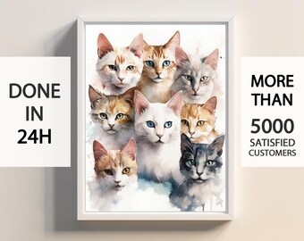 Custom Pet Portrait From Photo Custom Cat Portrait Custom Dog Portrait Pet Remembrance Gift Custom Dog Drawing Custom Dog Paintings