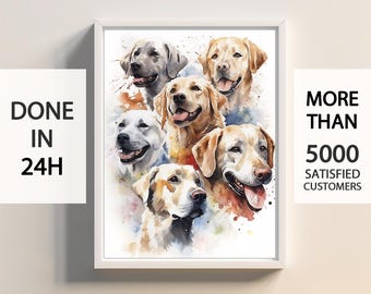 Aangepaste aquarelportretten met huisdierfoto Gepersonaliseerde digitale hondenportretten Kattenportretten Aangepaste hondenportretten Aangepaste huisdierherdenkingskunst