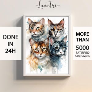 retrato de mascota, retrato de mascota personalizado, arte personalizado, pintura de mascota personalizada, arte de mascota personalizado, arte de mascota personalizado, perro, gato, acuarela de mascota