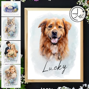 custom dog painting, pet memorial gift, pet portrait, pet painting, dog painting, pet loss gift, cat portrait, pet gift, pet loss gift