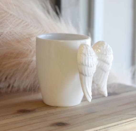 Angel Wing Mug | White Ceramic Coffee Cup | Cozy Home Dcor Gift |  Thoughtful Gift Idea UK