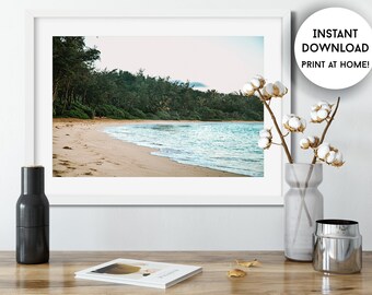 Printable Hawaii Beach Photo, Tropical Landscape Photo, Tropical Wall Art