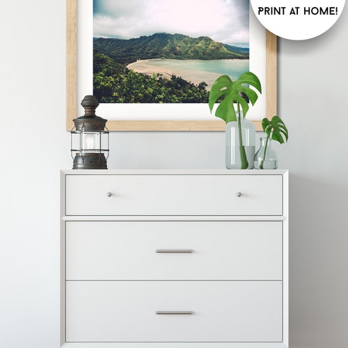 Décor mural imprimable d’Hawaï, Impression de paysage tropical, Art mural hawaïen, Décor mural imprimable, Oahu Hawaii