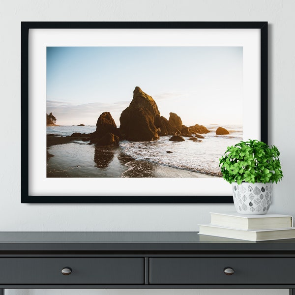 West Coast Print, National Park Print, Pastel Sunset, Ruby Beach Olympic National Park